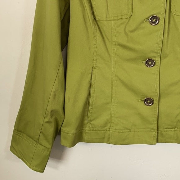 Jones NY Sport Fall Stretch Women’s Size M Button Down Olive Green Jacket - Picture 7 of 16
